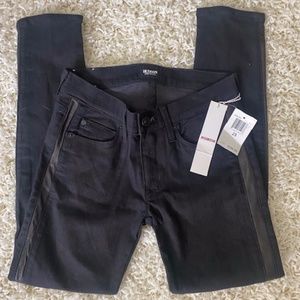BRAND NEW! Hudson Ava Skinny Leather Stripe Tuxedo Jeans